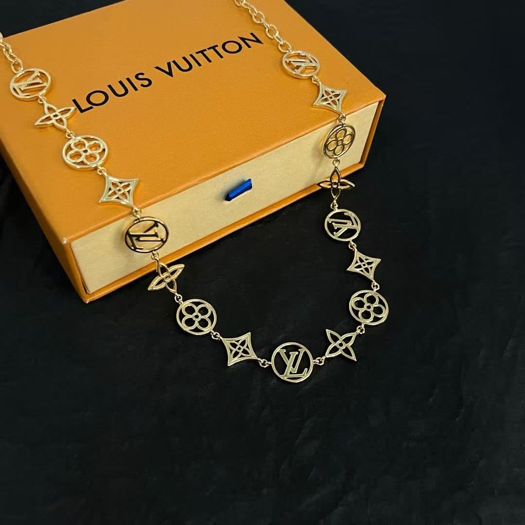Louis Vuitton Gold-Plated Monogram Necklace